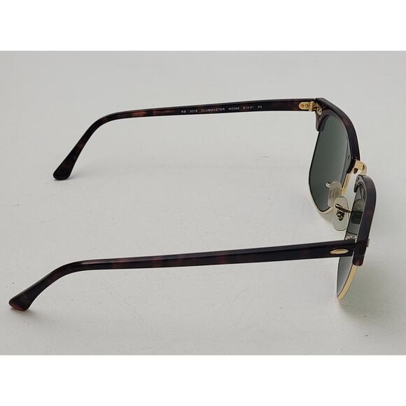 Ray-Ban Clubmaster Classic Sunglasses RB3016 | Tortoise Shell Frame Green Lenses - Picture 6 of 11